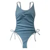 Dames badmode zwempak sexy bikini stevige kleur samengevoegde hoge taille strandpak zwangerschap