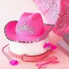 Berets Delicate Pink Cowboy Hat nachtclubs en feesten Po Studio Props Stage -uitvoeringen Multifunctionele decoratie