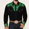 Chemises décontractées pour hommes chemises occidentales motif floral revers extérieur rue à manches longues à manches à manches longues conception de vêtements doux doux
