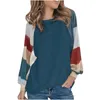 Women's T Shirts Round Neck Watercolor Balloon Sleeve Puff Long