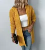 Women's Knits Autumn And Winter Fashion Solid Color Long Coat Hooded Twist European American Knitted Sweater Cardigan