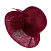 Basker andas garn hink hatt för lady tea party floppy med blomma dekaler sommar camping våren sol d46a