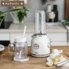 Juicers Authentic Portable Retro Fashion Electric Fruit Fruit Blender Blender Sixleaf en acier inoxydable Cutter Head Kitchen Appliance 300W 0,6L