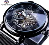 Forsiner Retro Fashion Design Skeleton Sport Mécanique montre des mains lumineuses