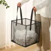 Baskets Laundry Hamper Bag with Handles,Portable & Collapsible Dirty Clothes Mesh Basket Foldable for Washing Storage,Dorm or Travel