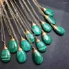 Strand Natural Malachite Tedredrop Pendant Fashion Femmes guérison Bijoux Gemone Gemle Crystal Collier Collier Collier 1PCS