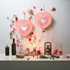 Dekorativa blommor 36 cm San Valentin Day Love Garland Door Hanging Wedding Party Scene Decoration Simulated Rose Wreath Flower Decor