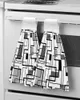 Handtuch abstrakte Geometrie quadratisch moderne Kunst schwarze graue Handtücher Haus Küche Badezimmer Hängende Geschirrtücher Saugle Customtum