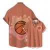 Casual shirts voor heren eenvoudige basketbal grafische korte mouw voor mannen kleding sport jersey Hawaiiaanse vakantiejongen blouses revers knop top