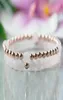 MG0962 6 mm Polished Rose Quartz Rose Gold Color Bead Bracelet Set Pink Gem stone Bracelet Dainty Healing Crystals Bracelet6043206