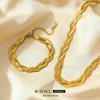 Orecchini di collana set BCEFACL 316L Bracciale crossover in oro in acciaio inossidabile per donne Bijoux per gioielli a catena impermeabile