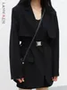 Suites para mujeres Lanmrem Black Fashion Blazer for Women Patchwork Belt Cinturón de la cintura recolectada Slim Streetwear 2024 Clothing 32C845