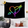 Gobeliny błogosławi I love you gobelin mur wiszący serca dekoracyjny dywan neonowy bedspreads kolorowy tapiz 130x150