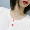 Vibrant live broadcast TikTok Heart Shaped Pendant imitation moxa Necklace pt950 high carbon drill collar chain