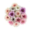 Dekorativa blommor konstgjorda blommor gerbera huvud hem dekor bröllop hand holding vägg växt falska handgjorda diy presenttillbehör