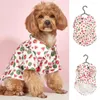 Dog Apparel Cat T-shirt Comfortable Button Closure Watermelon Print Pet Streetwear Daily Wear