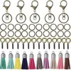 Nyckelringar 65 st/set nyckelring med nyckelringar Jump Eye Pin Colorful Tassel Epoxy Harts Hängen för DIY -smycken Tillbehörstillbehör