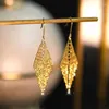 Dangle Ohrringe Miqiao Real 18k Gold Drop Pure Au750 Rhombus Fringe Feinschmuck Luxusgeschenke für Frauen EA026