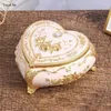 Jewelry Pouches Luxury Heart Shape Trinket Box With Mirrored Metal Treasure Chest Storage Keepsake Gift For Birthday Mother's Day