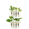 Vases Wall Hanging Hydroponics Flower Test Tube Planter Propagator With Wooden Stand 2 3 Tiered Holder Office Modern Terrarium