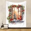 Tapisseries Tapestry mur suspendu arbre de Noël et cloches étoiles Pincone pour murs fond de chambre