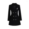 Casual Dresses Women Black Gothic A-line Long Sleeve Dress Korean Vintage Preppy Style One Piece Frocks Elegant Mini Emo 2000s Clothes