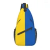 Rucksack Mode Flagge der Ukraine Sling Crossbody Männer Schulter Chests -Taschen zum Campingradfahren