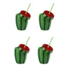 Kubki jednorazowe słomki 4 szt. Watermelon Glass Party Favors Hawaiian Decoration Serving Peensils Plastic Sippy