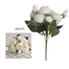 Fleurs décoratives 5 Philly Roses Ornement de la maison Fausse fleur Fleur éternelle Bouquet de rose Arrangement de mariage décor de mur artificiel Saint Valentin