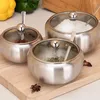 Dinnerware Sets Coffee Can Spice Jar Container Lid Condiment Canisters Stainless Steel Storage Holder