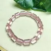 Strand Natural Rose Quartz Bucket Bead Bracciale Women Reiki Healing Bangles Bangles Gioielli per regalo femminile 1pcs 9x12mm