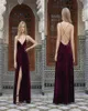 Vestidos de espagueti de terciopelo barato de Borgoño 2017 Sexy Backless Criss Cross High Divish Longitud de fiesta de graduación EN1105383406