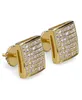 14K Gold Plated Hip Hop Micro Paved CZ Square Curved Back Screw Back Stud Earring for Men Women9763069