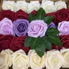Decoratieve bloemen 25 stuks huishouden el levense kunstmatige binnenshuis buiten feest banket draagbare simulatie rozen paars paars