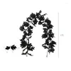 Fleurs décoratives Simulate Rattan Thanksgiving Wall Decoration pour Home Halloween Black Wreath Party Wedding