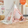 Tendas e abrigos de 1,35m tenda infantil tenda de tenda para crianças portátil tipi infantil house play lights de decoração carpete