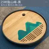 Theebladen bamboe -lade Kungfu serveren Chinese ceremonie hoogwaardige tafelaccessoires droge bellenplaat draagbaar