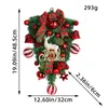 Fleurs décoratives de Noël porte d'entrée pendentif artificiel fleur rotin elk bonbon arc arc couronne ornement décor de la maison