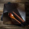 プレート日本の不規則なスクエアセラミックディナープレートスナックトレイレトログリッドブロックストレージ料理フルーツサラダキッチン食器