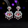 Dangle Earrings Bilincolor Chinese Style Zircon Inlaid Safety Lock For Women