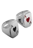 Cluster Anneaux L'Ace of Spades Ring Bijoux en acier inoxydable Biker de moteur de cœur rouge classique pour hommes Femmes entières 37B3809613