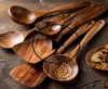 17pcsset Teaf Wood Tableware Pwate Poon Collander Spoon Special Nano Soup Sailmmer Skimmer Cooking Spoon Wooden Kitchen Tool Kit6293734