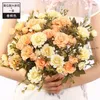 Decorative Flowers Moratu Dahlia Artificial Silk Home Decor Permanent Wedding Arrangement Garden Decoration