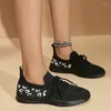 Casual Shoes Female On Sale 2024 Lace Up Women Vulcanize Autumn Breathable Mesh Outdoor Walking Flat