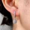 Boucles d'oreilles Stud Fashion Femme 925 STERLING Silver Water Drop Zircon for Women Needle Long Tassel Wedding Jewelry