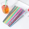 Drinking Straws Two Colors Threaded Non-transparent Reusable Plastic Thick Mason Party Or Home Use With Bru Jar 25pcs