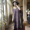 Sıradan elbiseler johnature 2024 yaz kadın orijinal vintage pamuk kolsuz elbise moda v yaka retro düz renk Çin tarzı