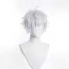 RANYU White Men Wig Short Straight Synthetic Anime Hair High Temperature Fiber for Cosplay Party 240412
