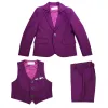 Trousers Purple Kids Girl Blazer Sets Top Quality Flower Boy Dress Wedding 4 Parts Tie Jacket Vest Pants Children Formal Outfits New,q92