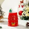 Mugs Christmas Tree Santa Claus Ceramic Mug With Lid Straw Home Office Coffee Milk Tea Water Cup For Friends Students Drinkware Gift